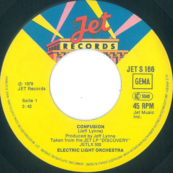 The Electric Light Orchestra* : Confusion / Last Train To London (7", Single)