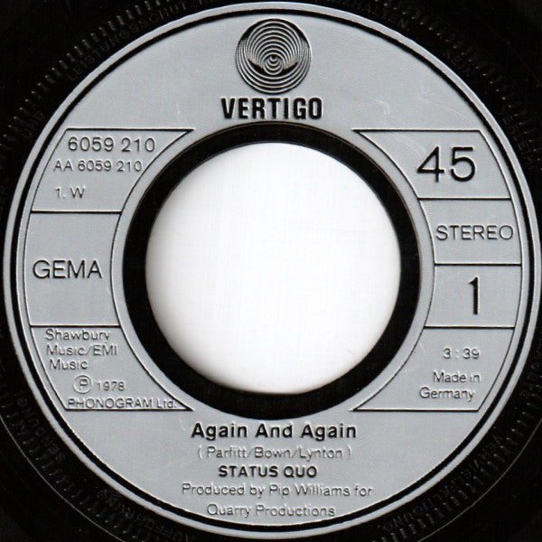 Status Quo : Again And Again (7", Single)