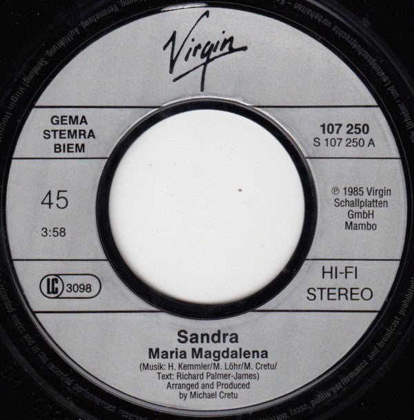 Sandra : (I'll Never Be) Maria Magdalena (7", Single)