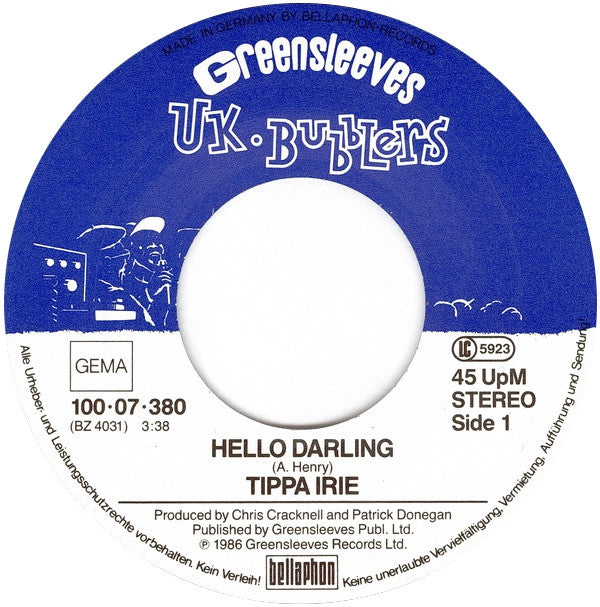 Tippa Irie : Hello Darling (7", Single)