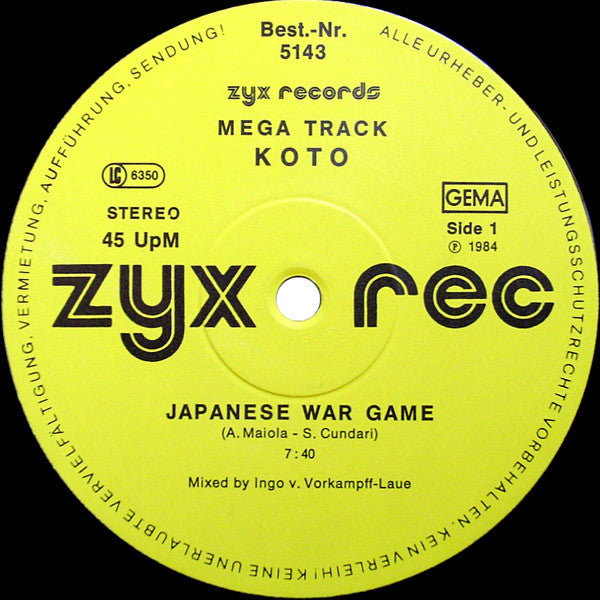 Koto : Japanese War Game (New Mega Track) (12")