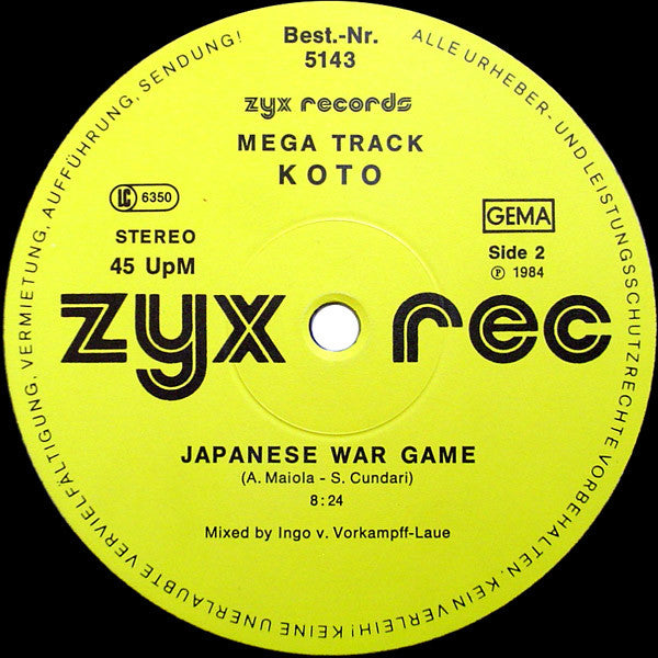 Koto : Japanese War Game (New Mega Track) (12")