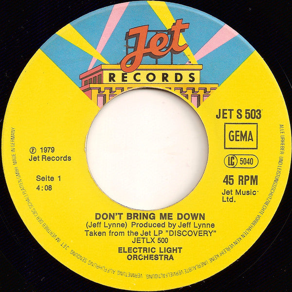 The Electric Light Orchestra* : Don't Bring Me Down (7", Single)