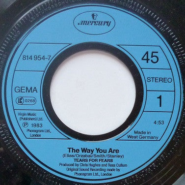 Tears For Fears : The Way You Are (7", Single)