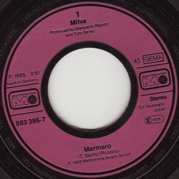 Milva : Marinero (7", Single)