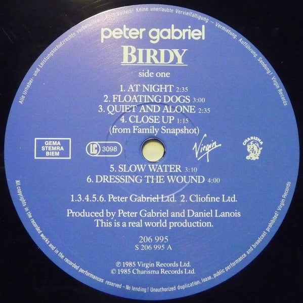 Peter Gabriel : Birdy · Music From The Film (LP, Album)