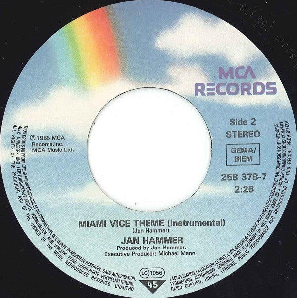 Jan Hammer : Crockett's Theme (7", Single)