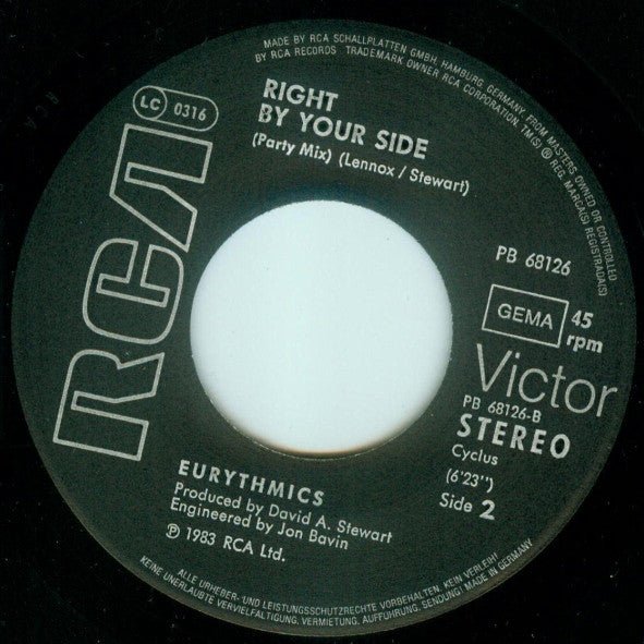 Eurythmics : Right By Your Side (7", Single)