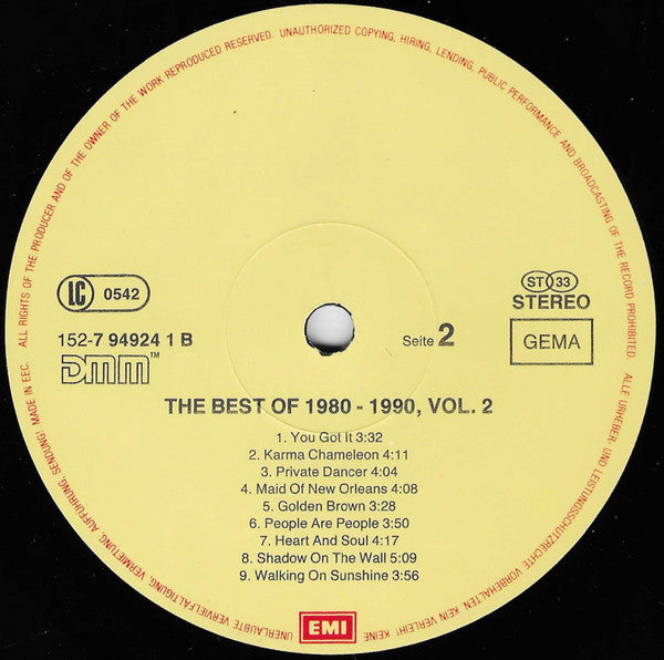 Various : The Best Of 1980-1990 Vol. II (3xLP, Comp)