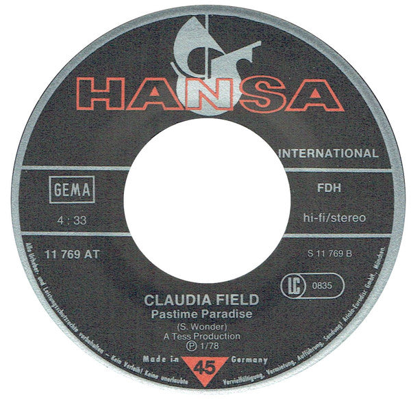 Claudia Field : The Son Of Hickory Holler's Tramp / Pastime Paradise (7")