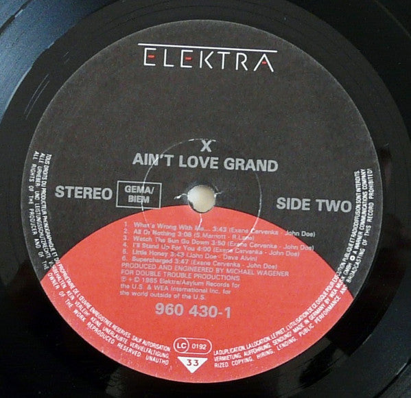 X (5) : Ain't Love Grand (LP, Album)