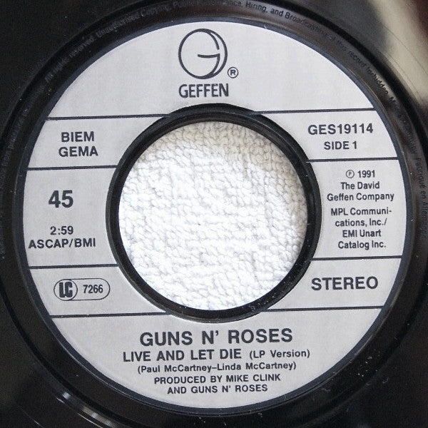 Guns N' Roses : Live And Let Die (7", Single)