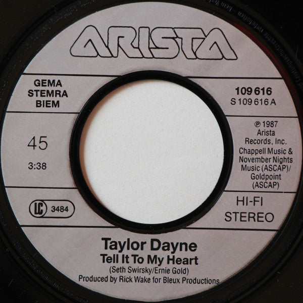 Taylor Dayne : Tell It To My Heart (7", Single)