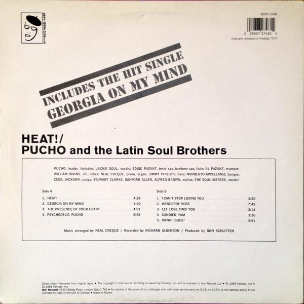 Pucho And The Latin Soul Brothers* : Heat! (LP, Album, RE)