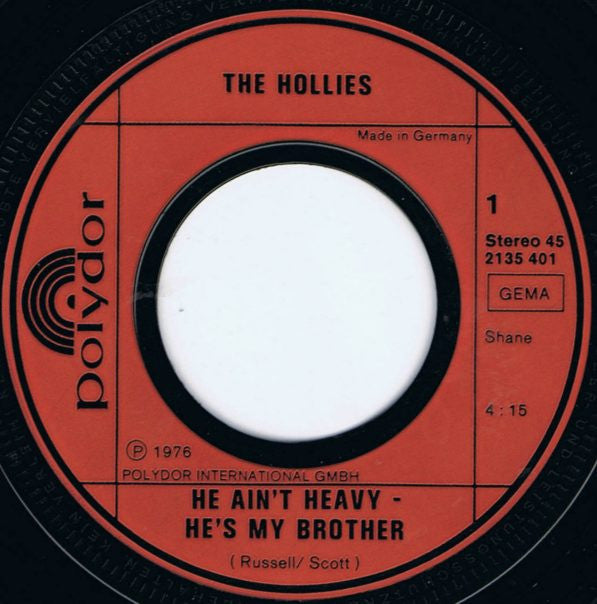 The Hollies : He Ain't Heavy, He's My Brother / Jennifer Eccles (7", Single)