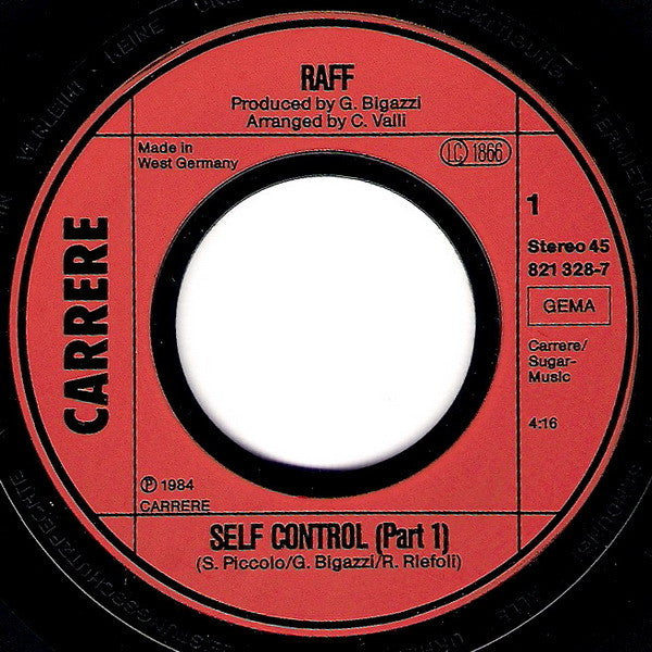 Raff* : Self Control (7", Single)