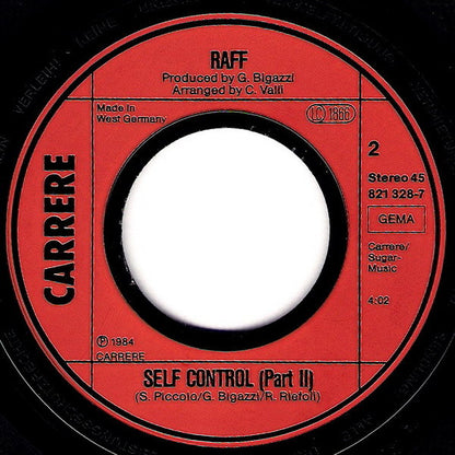 Raff* : Self Control (7", Single)