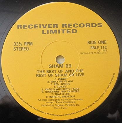 Sham 69 : The Best Of & The Rest Of Sham 69 Live (LP, Comp, Yel + 12")