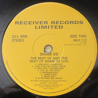 Sham 69 : The Best Of & The Rest Of Sham 69 Live (LP, Comp, Yel + 12")