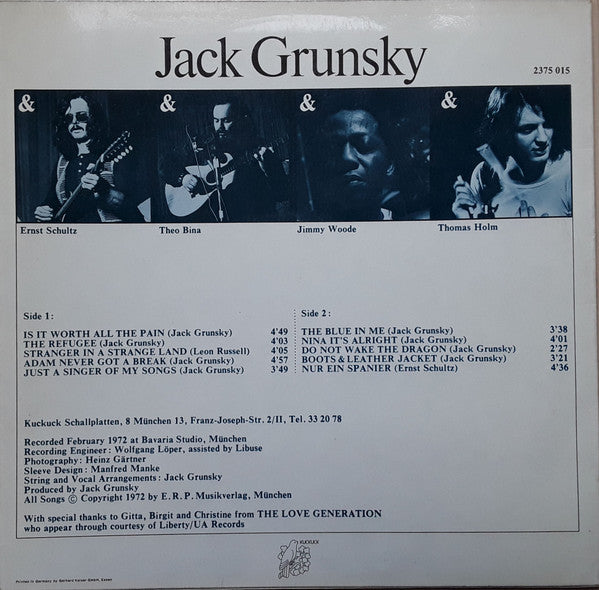 Jack Grunsky : Jack Grunsky (LP, Album)