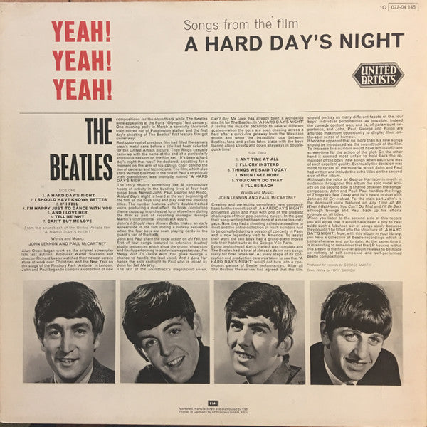 The Beatles : Yeah! Yeah! Yeah! (A Hard Day's Night) - Originals From The United Artists Picture (LP, Album, RE)