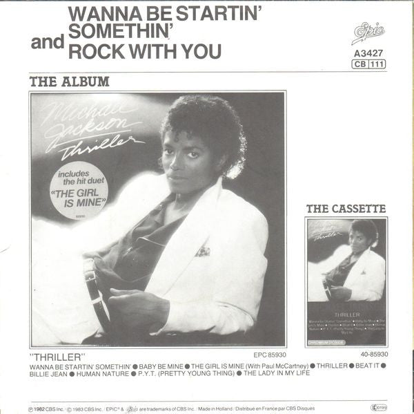 Michael Jackson : Wanna Be Startin' Somethin' (7", Single)