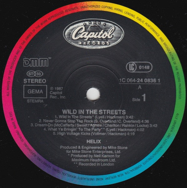 Helix (3) : Wild In The Streets (LP, Album)