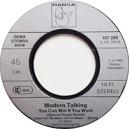 Modern Talking : You Can Win If You Want (Special Single Remix) (7", Single)