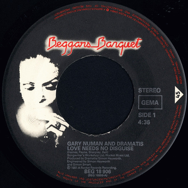 Gary Numan / Dramatis : Love Needs No Disguise (7", Single)