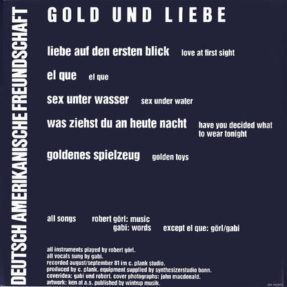 Deutsch Amerikanische Freundschaft : Gold Und Liebe (LP, Album)