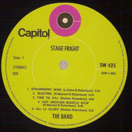 The Band : Stage Fright (LP, Album)