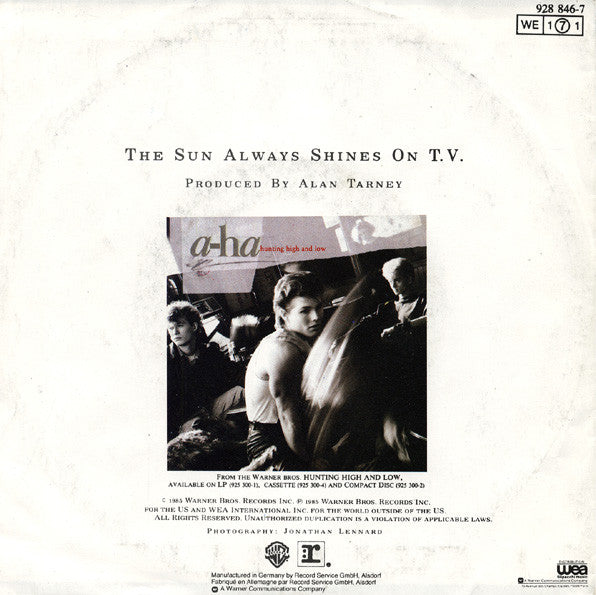 a-ha : The Sun Always Shines On T.V.   (7", Single)