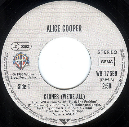 Alice Cooper (2) : Clones (We're All) (7", Single)