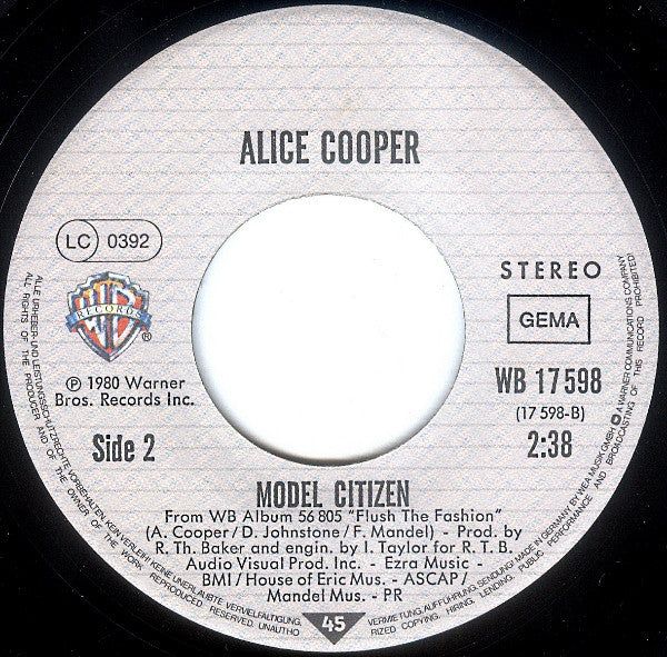 Alice Cooper (2) : Clones (We're All) (7", Single)