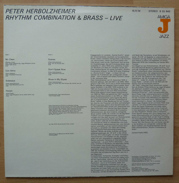 Peter Herbolzheimer Rhythm Combination & Brass : Live (LP, Album, RE)