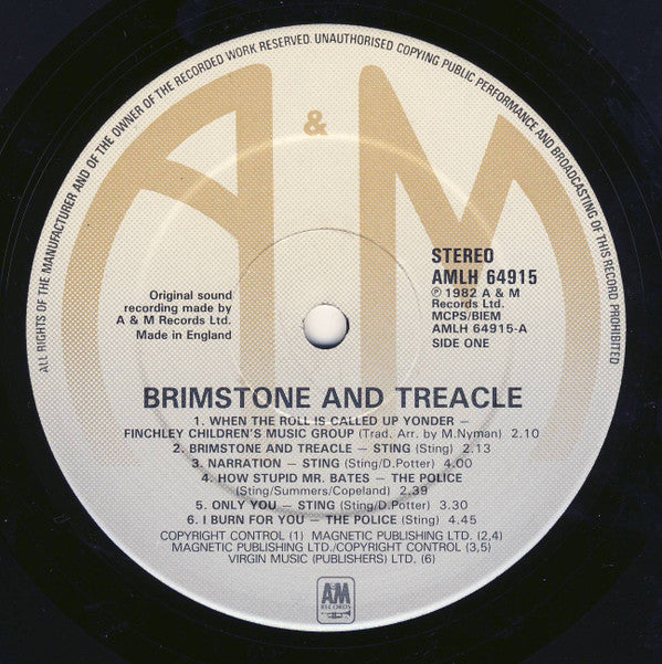 Various : Brimstone & Treacle (Original Soundtrack) (LP, Comp)