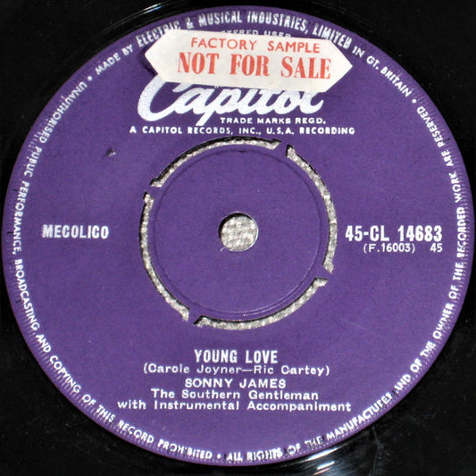 Sonny James : Young Love / You're The Reason I'm In Love (7")