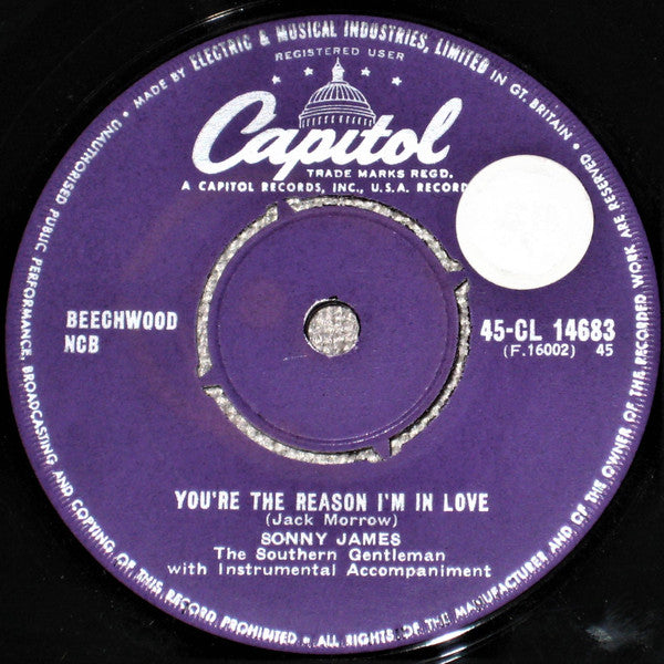 Sonny James : Young Love / You're The Reason I'm In Love (7")