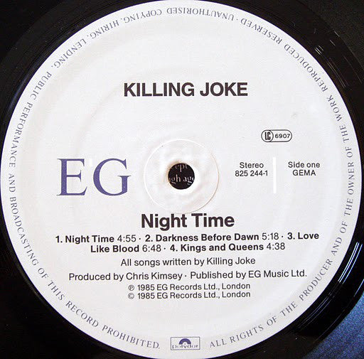 Killing Joke : Night Time (LP, Album)