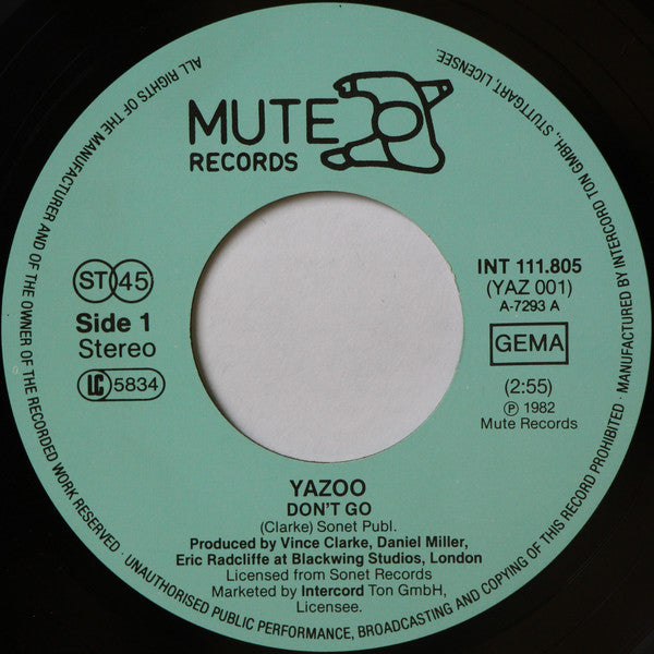 Yazoo : Don't Go (7", Single)