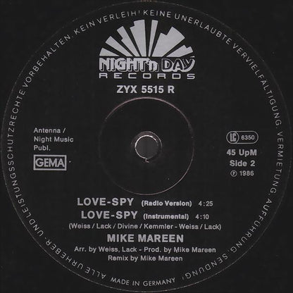 Mike Mareen : Love-Spy (Night Mix) (12")