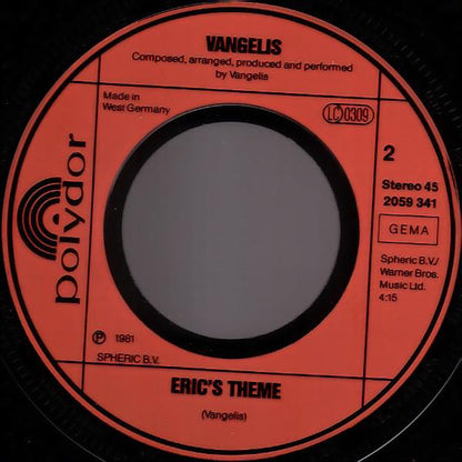 Vangelis : Chariots Of Fire (7", Single)