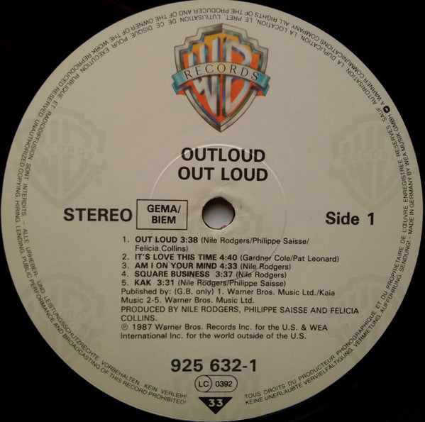 Outloud : Out Loud (LP, Album)