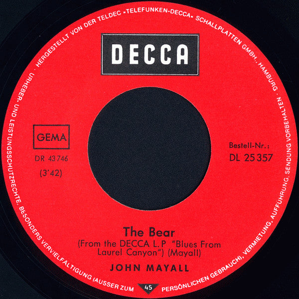 John Mayall : 2401 / The Bear (7")