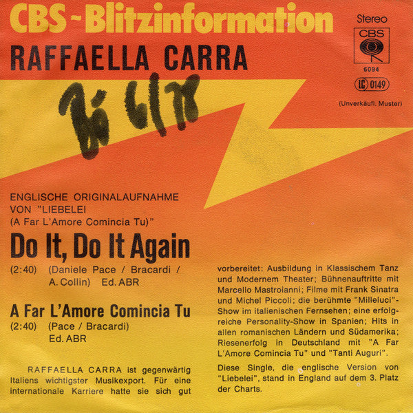 Raffaella Carrà : Do It, Do It Again (7", Single, Promo)