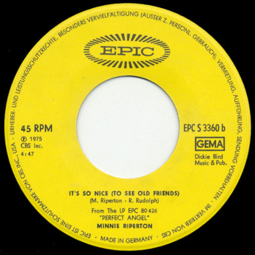 Minnie Riperton : Seeing You This Way / It's So Nice (To See Old Friends) (7", Single)