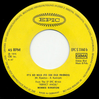 Minnie Riperton : Seeing You This Way / It's So Nice (To See Old Friends) (7", Single)