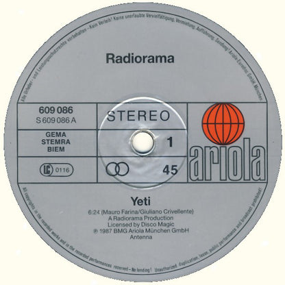 Radiorama : Yeti (12", Maxi)