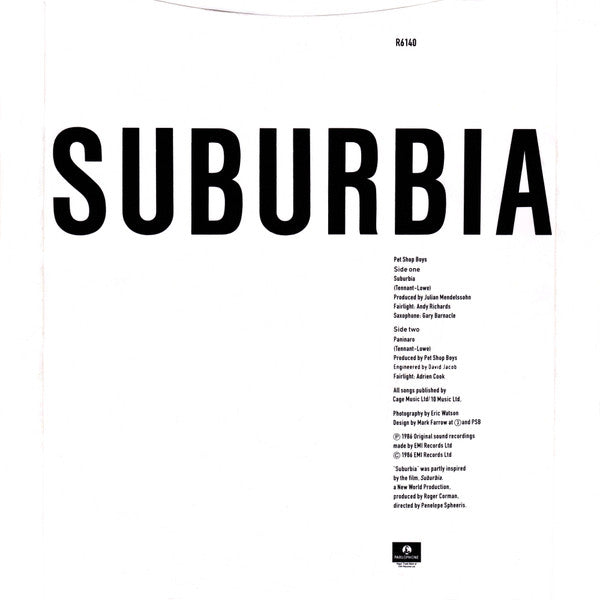 Pet Shop Boys : Suburbia (7", Single, Sil)