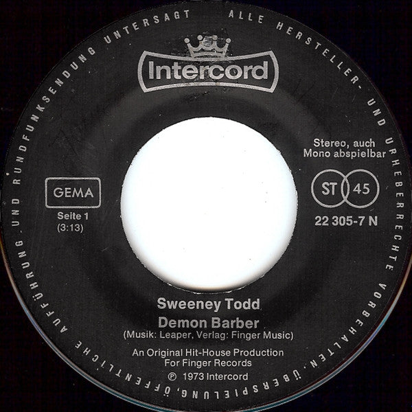 Sweeney Todd (2) : Demon Barber (7", Single)